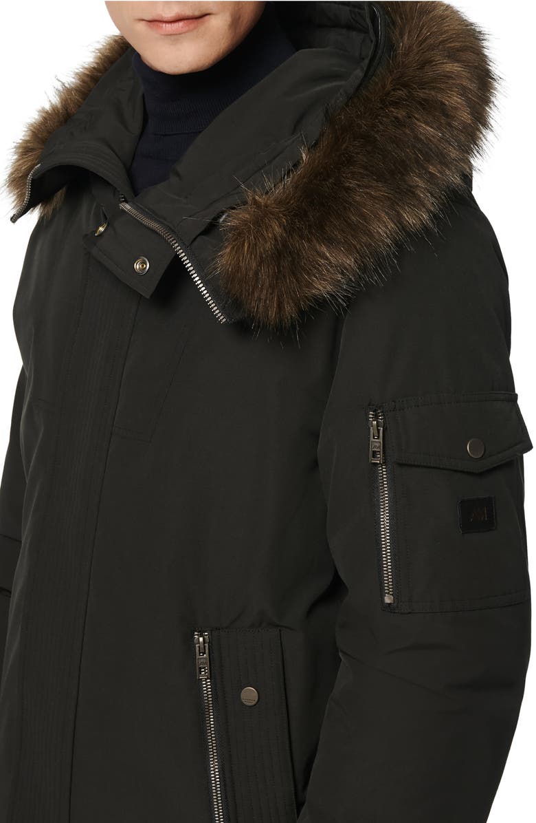 Andrew Marc Daytona Faux Fur Trim Hooded Down Snorkel Jacket, Alternate, color, 