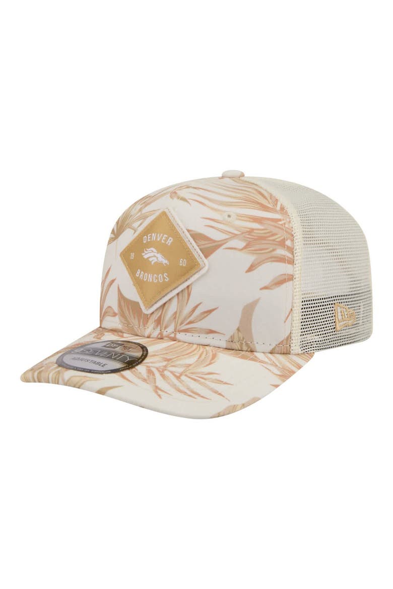 Men's New Era  Tan Denver Broncos Tonal Palm COOLERA 9SEVENTY Adjustable Trucker Hat, Main, color, Tan
