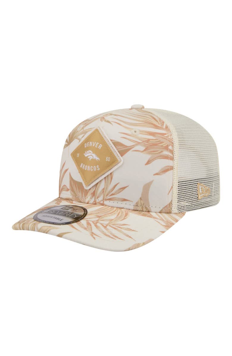 New Era Men's New Era Tan Denver Broncos Tonal Palm COOLERA 9SEVENTY Adjustable Trucker Hat, Main, color, Tan