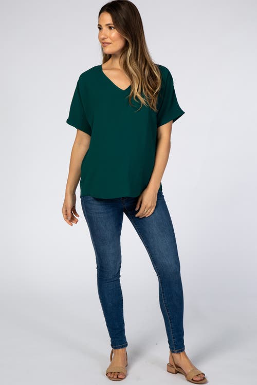 Pinkblush Short Sleeve Blouse In Green
