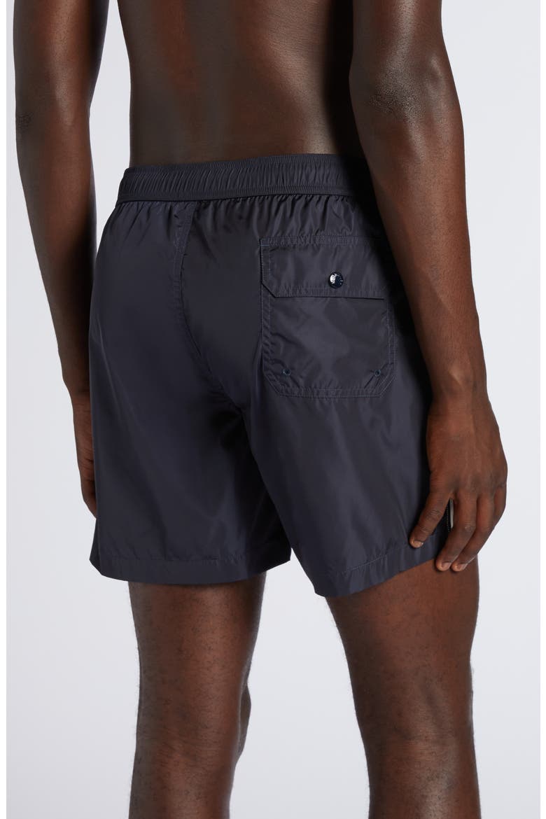 Logo Patch Swim Trunks, Alternate, color, BLACK