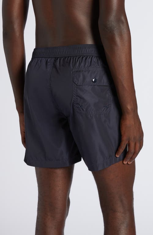 Moncler Mens Navy Logo-patch Relaxed-fit Swim Shorts Xl In Blue