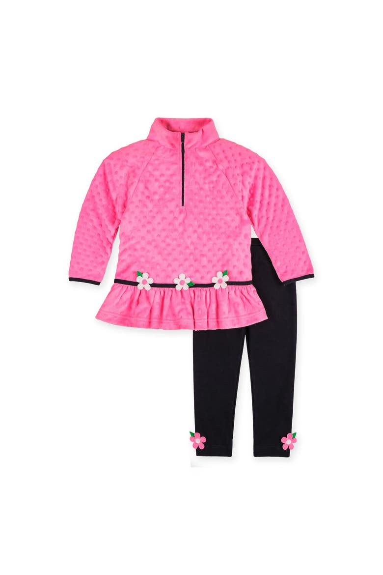 Dimple Fleece Legging Set, Main, color, Pink & Navy