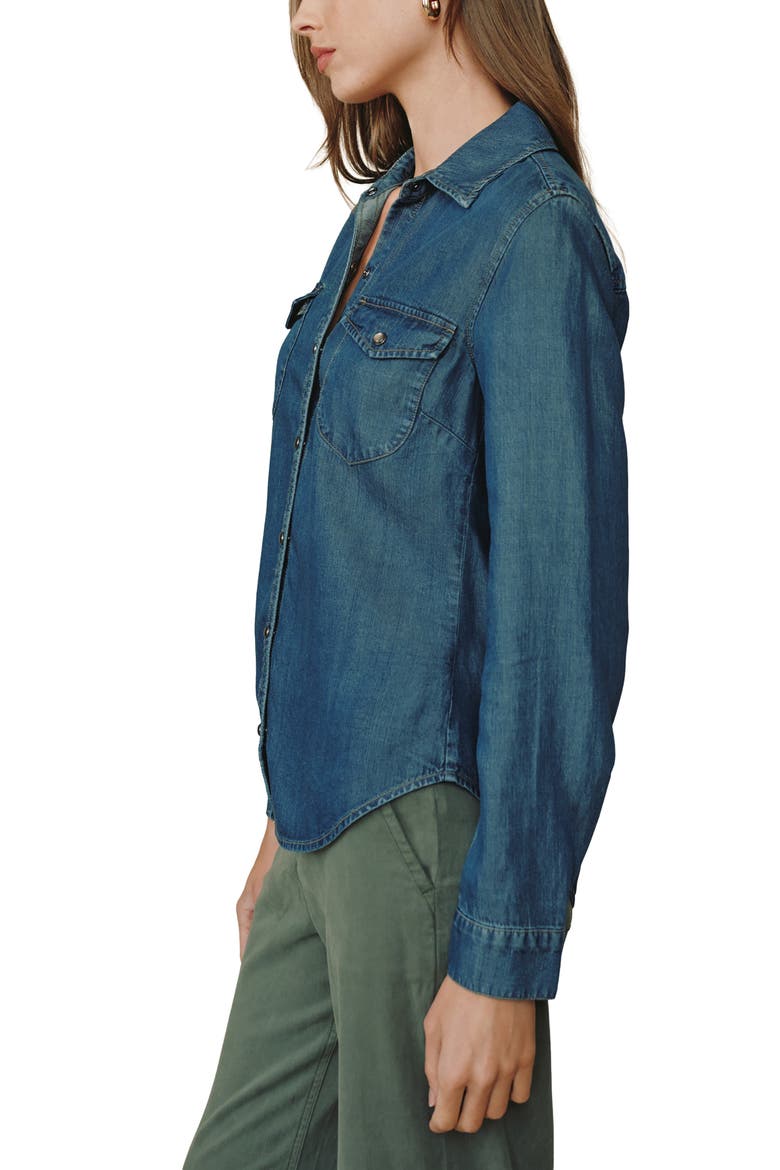 Western Chambray Shirt, Alternate, color, TWILIGHT RINSE WASH