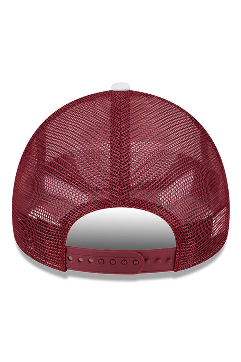 Men's New Era White/Cardinal Iowa State Cyclones Court Sport Foam A-Frame 9FORTY Adjustable Trucker Hat, Alternate, color, White