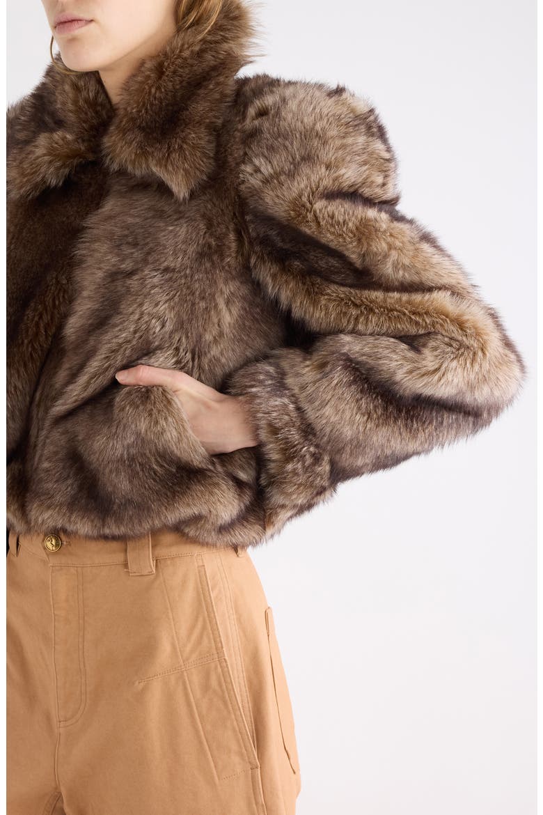 Genuine Shearling Jacket, Alternate, color, PURE BROWN