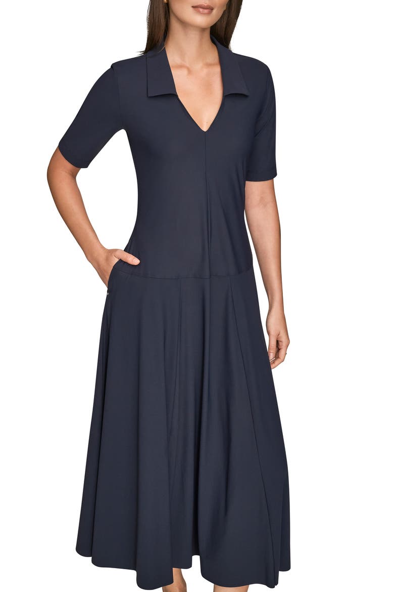 A-Line Polo Dress, Alternate, color, NIGHTFALL