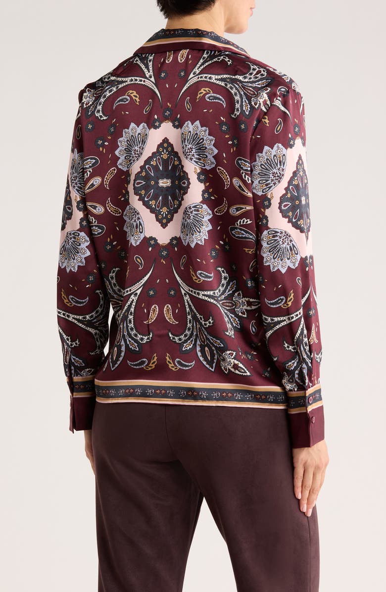 Ellen Tracy Placement Paisley Button-Up Shirt, Alternate, color, Winetasting Paisley