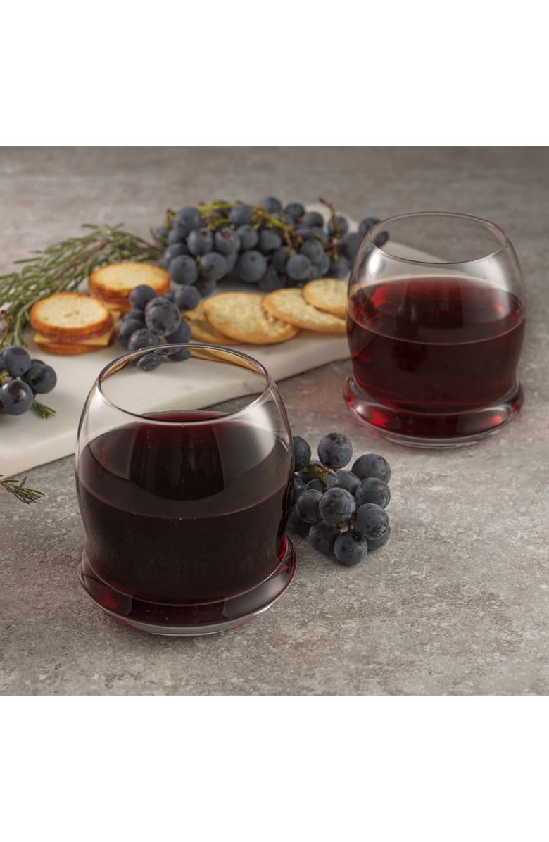 JoyJolt Cosmos Crystal Stemless Wine Glass - Set of 2, Alternate, color, Clear