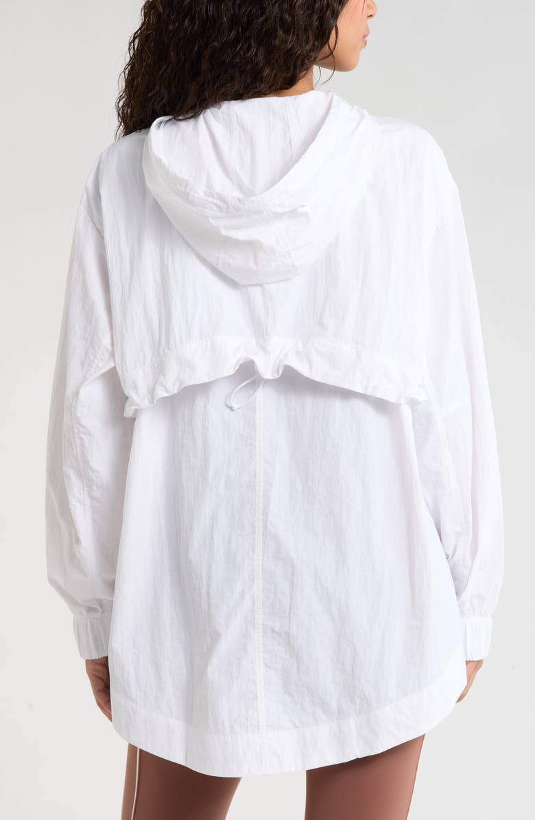 Zella Travel Lite Windbreaker Hooded Anorak, Alternate, color, White