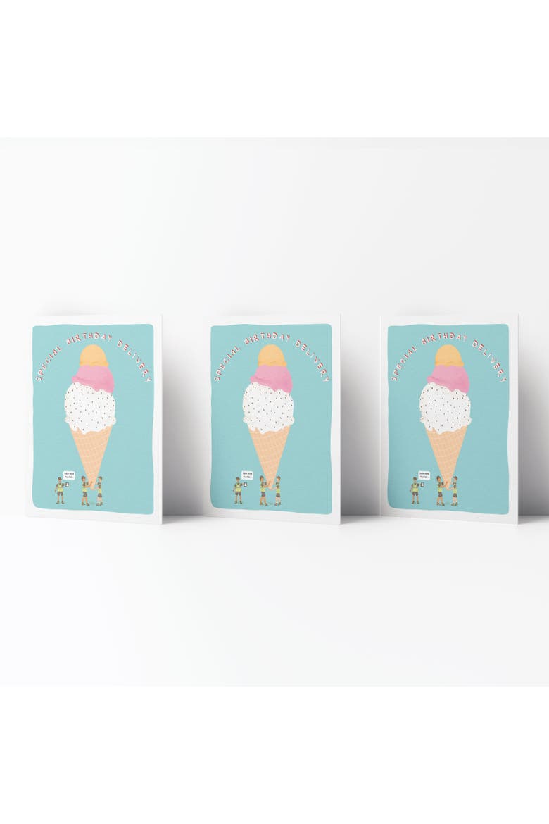 Birthday Greeting Card Pack (3ct) "Ice Cream Delivery", Main, color, Multi-Pack