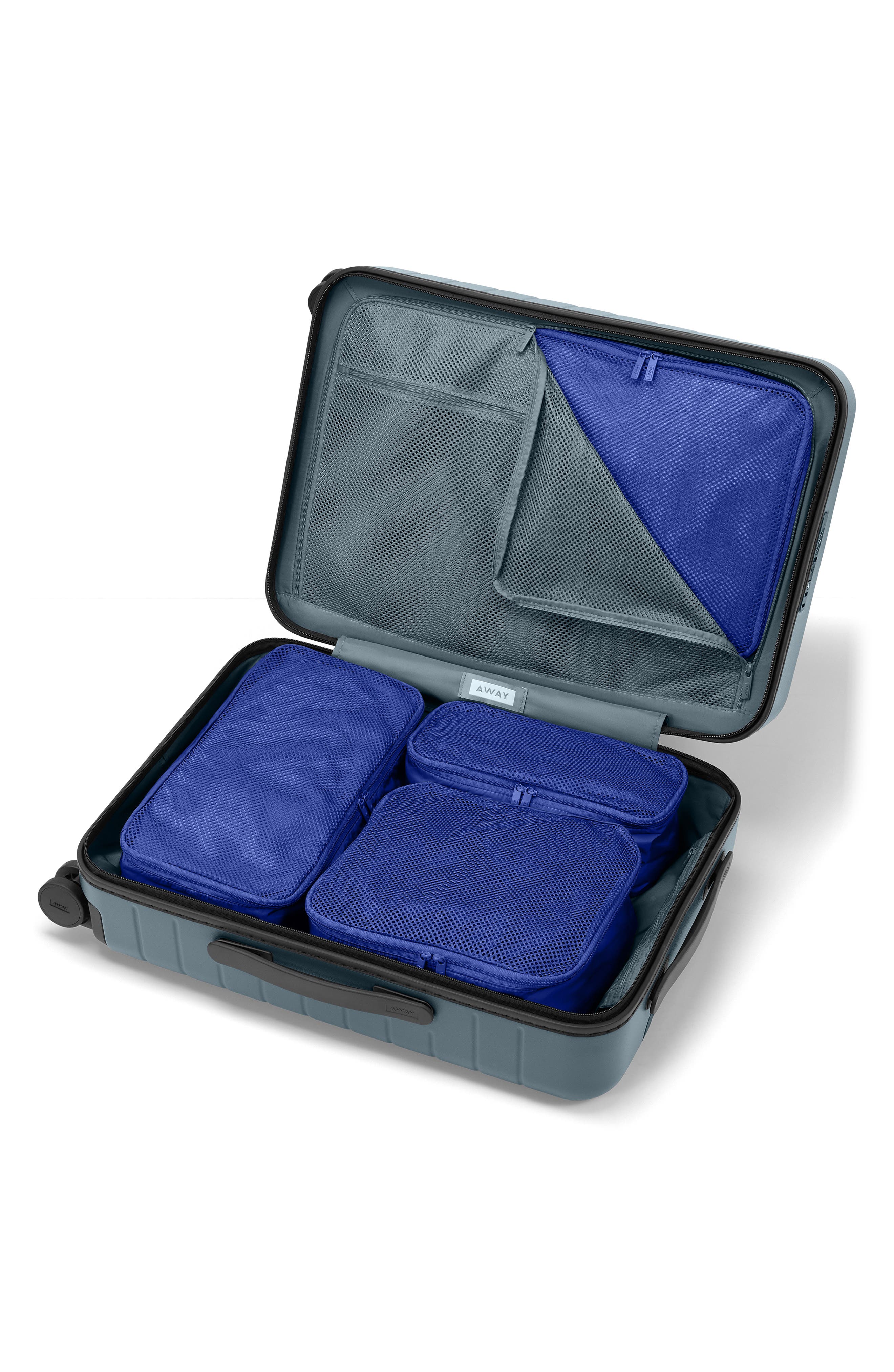 Away Set of 4 Assorted Packing Cubes, Alternate, color, Wave Blue