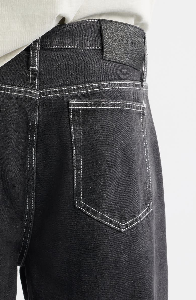 SANTO STUDIO Medici Prato Graphic Baggy Jeans, Alternate, color, Black Stone Washed