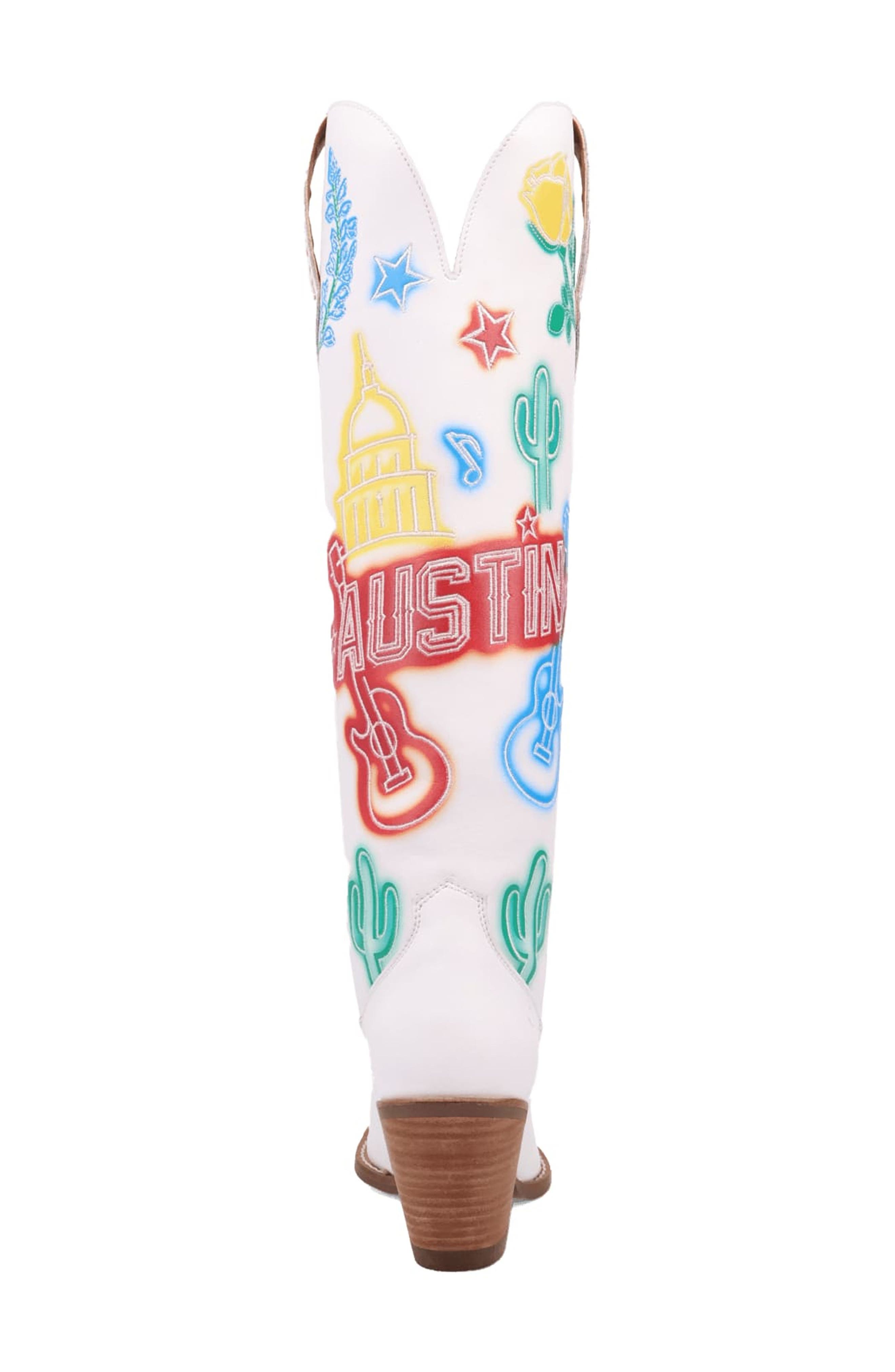 Dingo Austin Embroidered Western Boot, Alternate, color, White