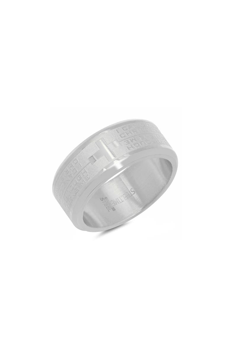 Men's I Can Do All Stainless Steel Ring, Main, color, SILVER