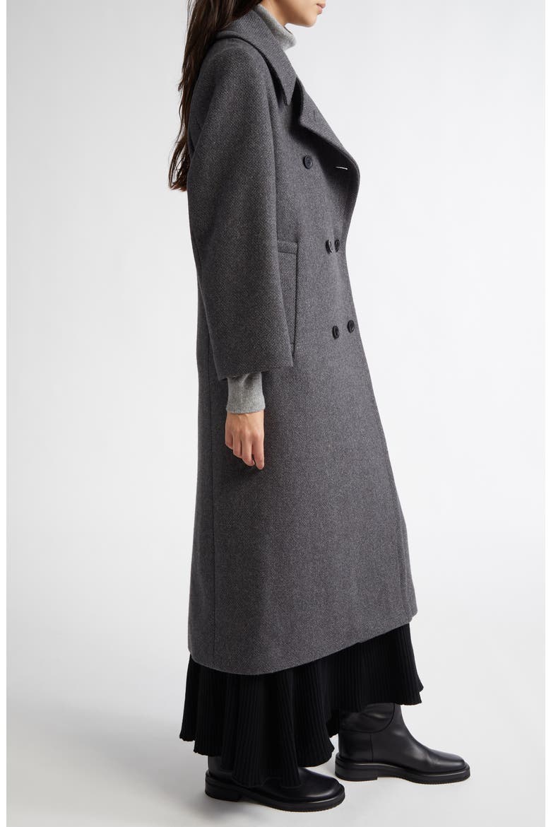 Great Double Breasted Wool Coat, Alternate, color, GREY