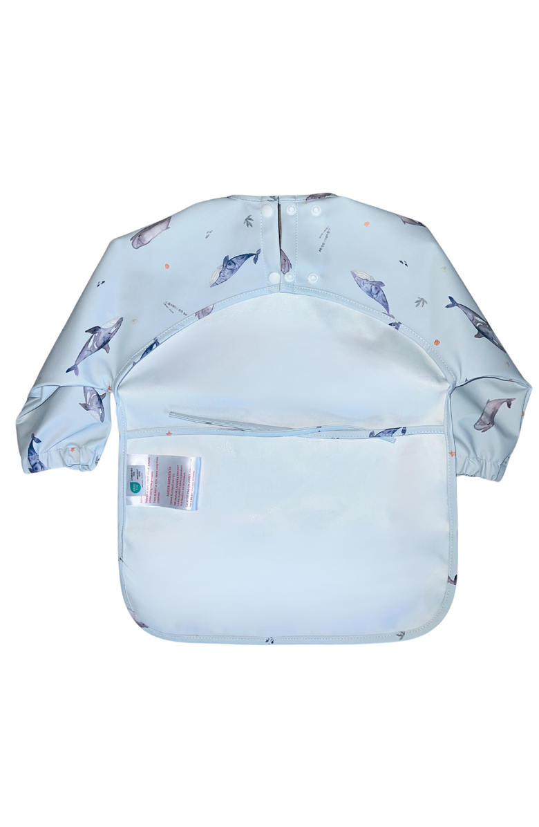 Neferland Premium Classic Low-Pocket Long Sleeve Bib Smock, Alternate, color, Whale Watching (6M-24M)