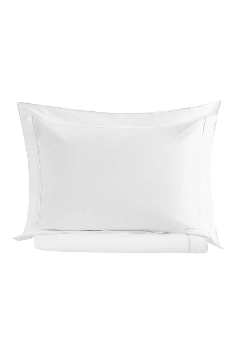 Framed Embroidered Duvet & Sham Set, Alternate, color, WHITE/ WHITE