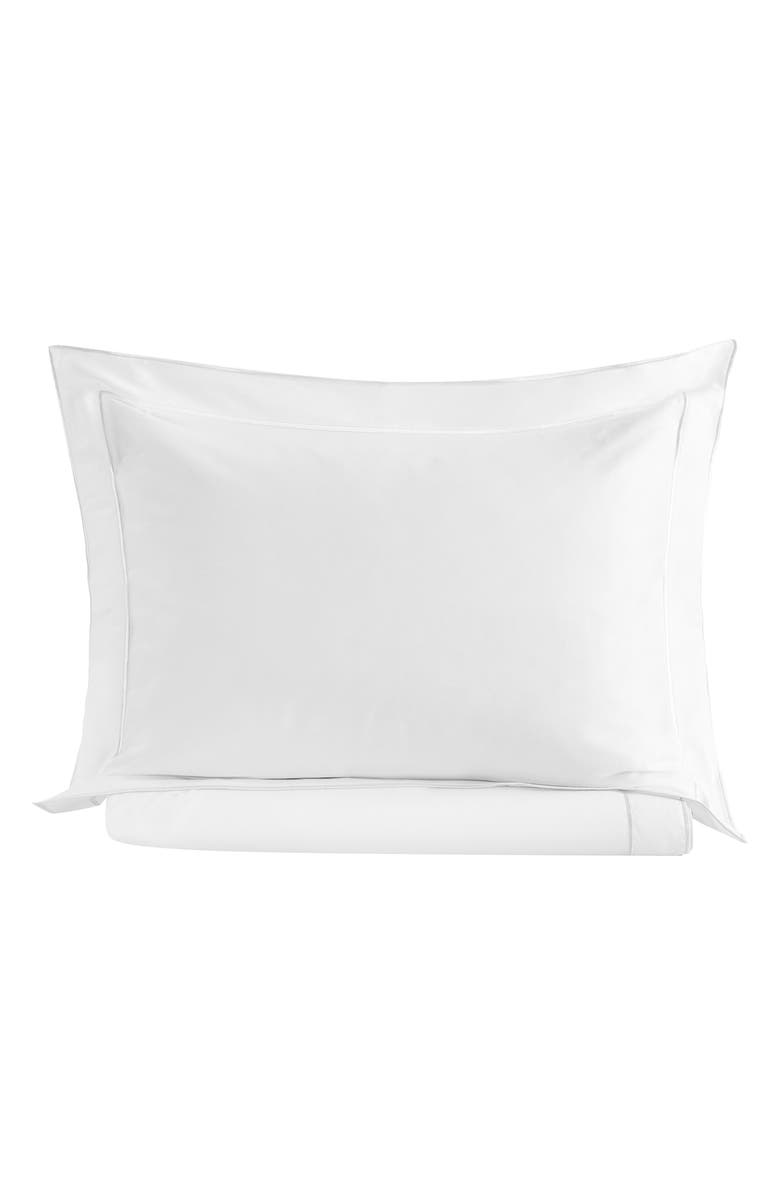MELANGE HOME Framed Embroidered Duvet & Sham Set, Alternate, color, White/ White