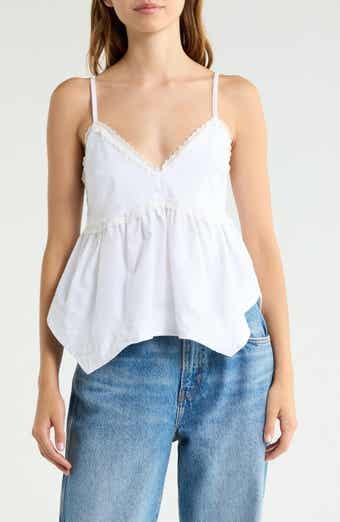 Hanky Hem Lace Trim Tank