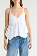Vigoss Hanky Hem Lace Trim Tank