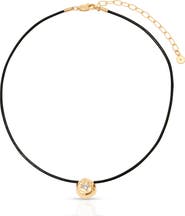 Ettika Molten Sphere Leather Pedant Necklace