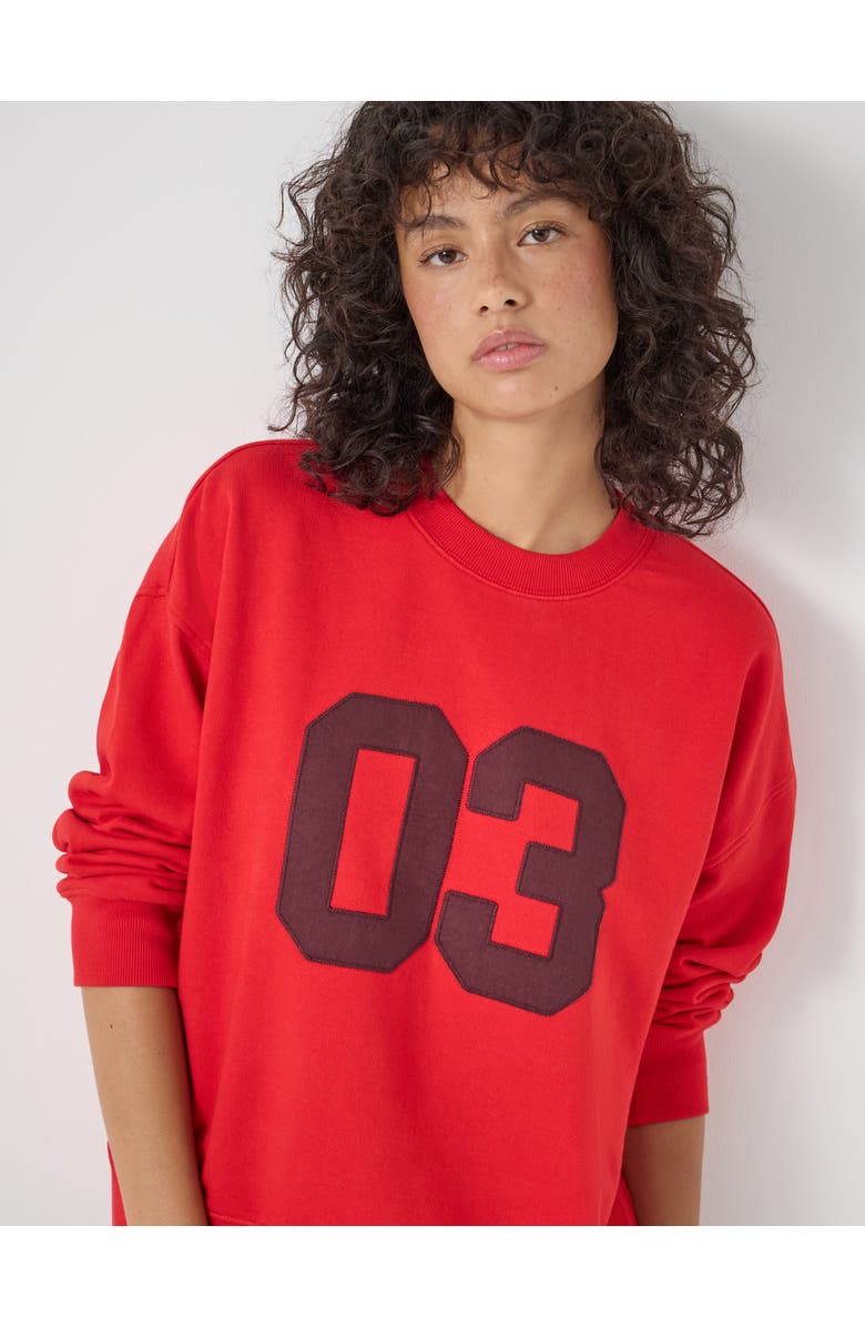 Hush Collegiate 03 Graphic Sweatshirt, Alternate, color, Bright Red