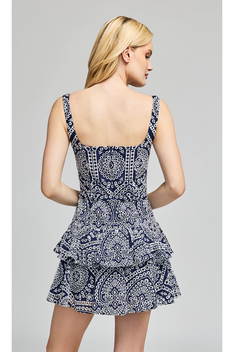 Lisette Cotton Eyelet Dress, Alternate, color, Navy/White