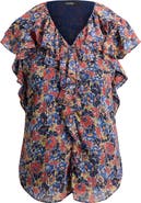Lauren Ralph Lauren Floral Ruffle Accent Top