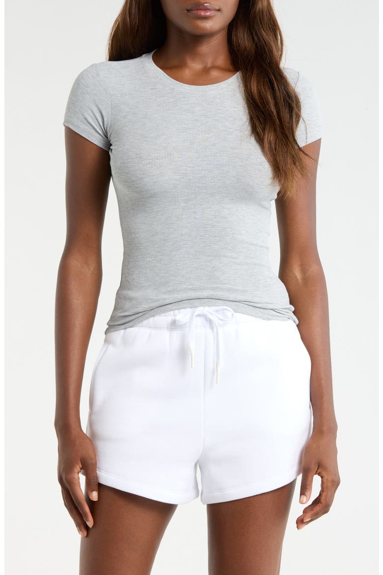 Rib Baby T-Shirt, Main, color, HEATHER CONCRETE