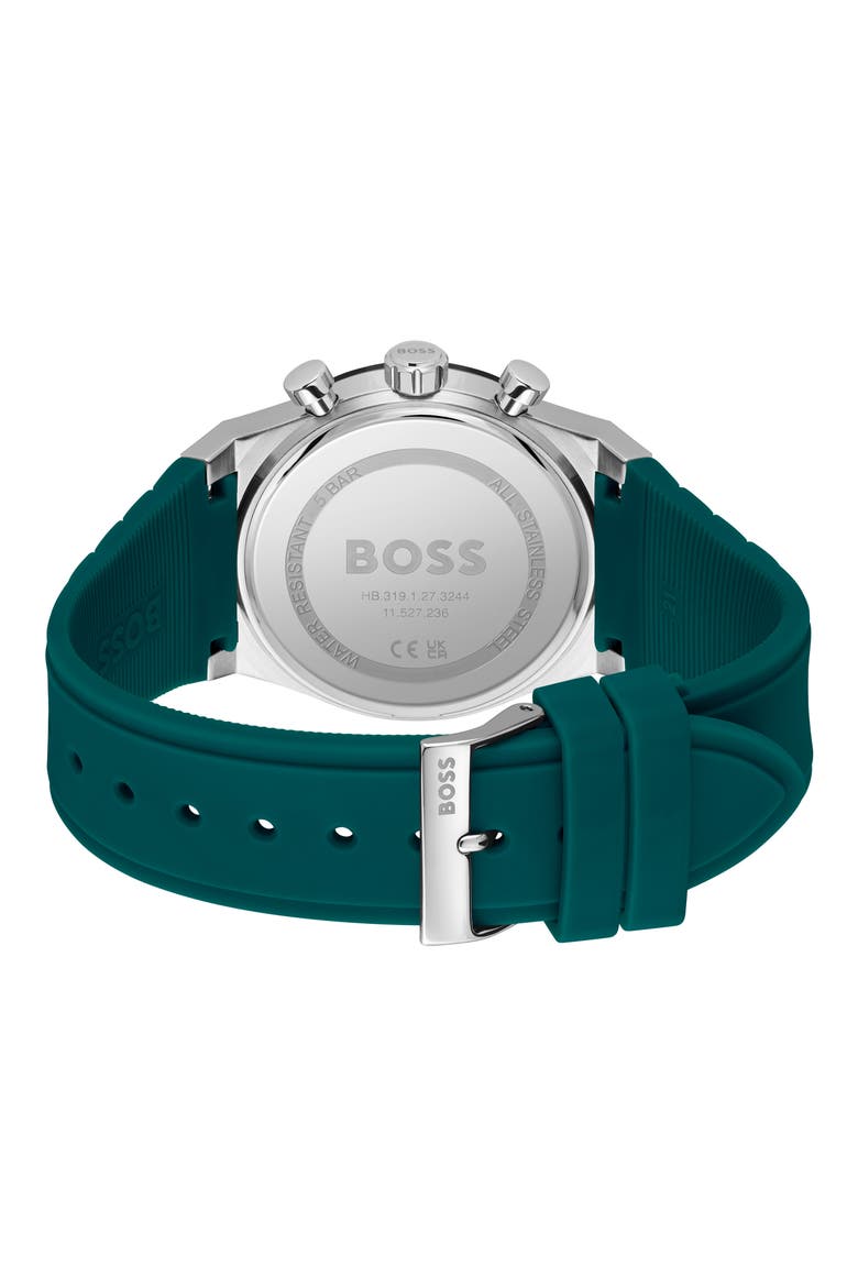 Candor Chronograph Silicone Strap Watch, 41mm, Alternate, color, GREEN
