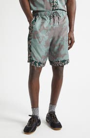 Dries Van Noten Piperi Mixed Print Drawstring Shorts