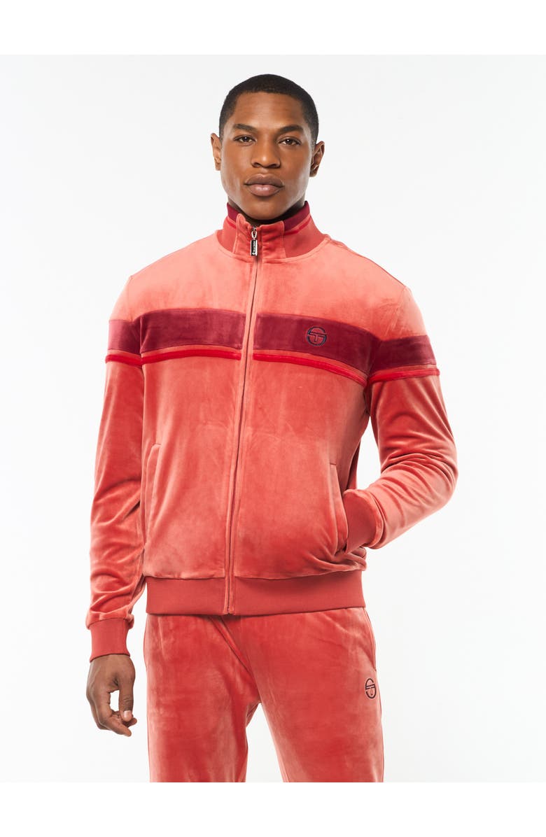 Sergio Tacchini Damarindo Velour Track Jacket, Main, color, Hot Sauce