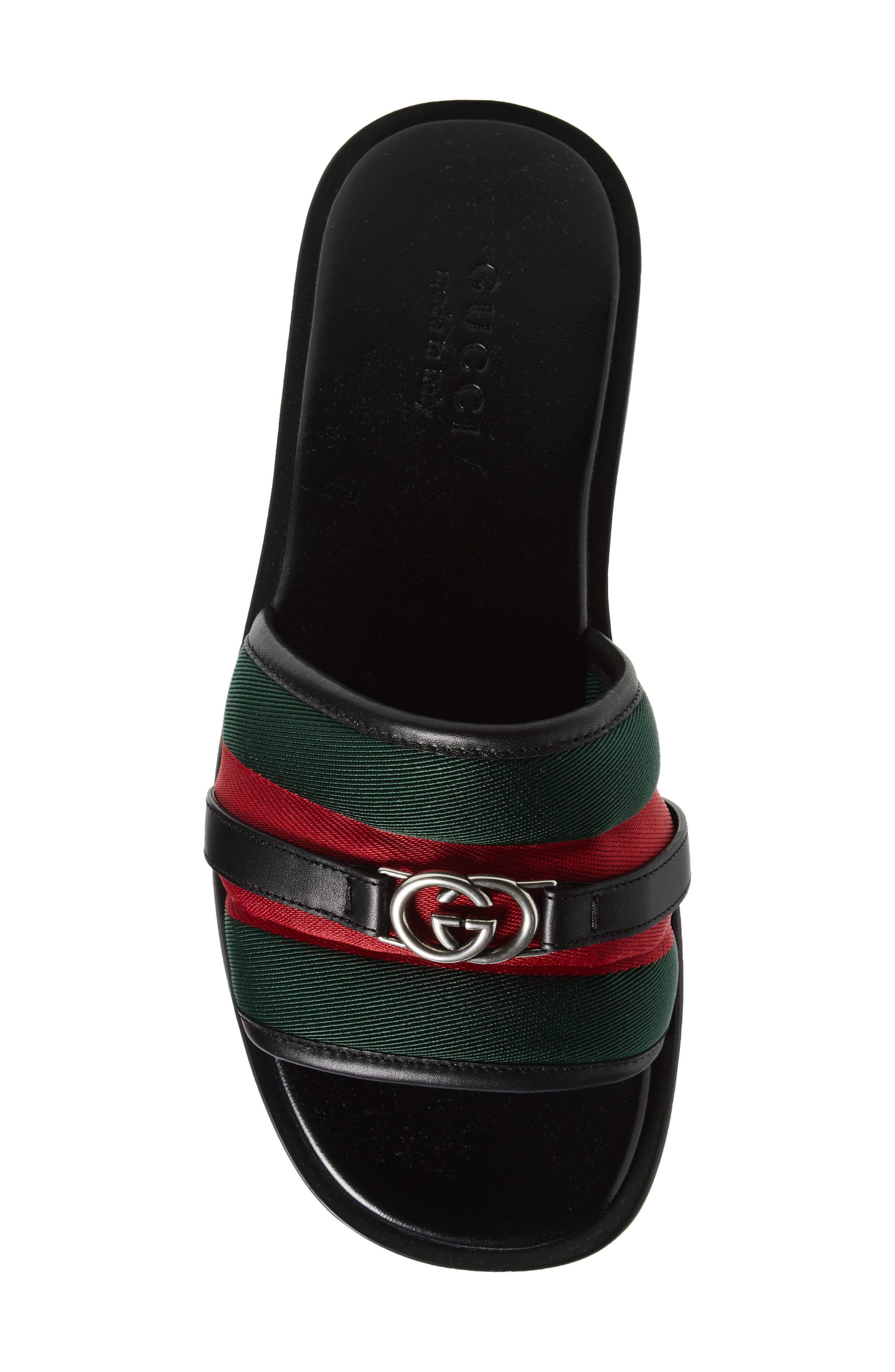 Gucci Maverik Slide Sandal, Alternate, color, Green/ Red
