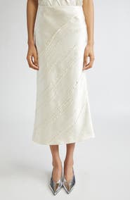 SPORTMAX Ruta Creased Satin Midi Skirt