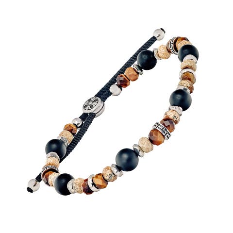 Semi-Precious Beads With Stainless Steel Pull Cord Closure