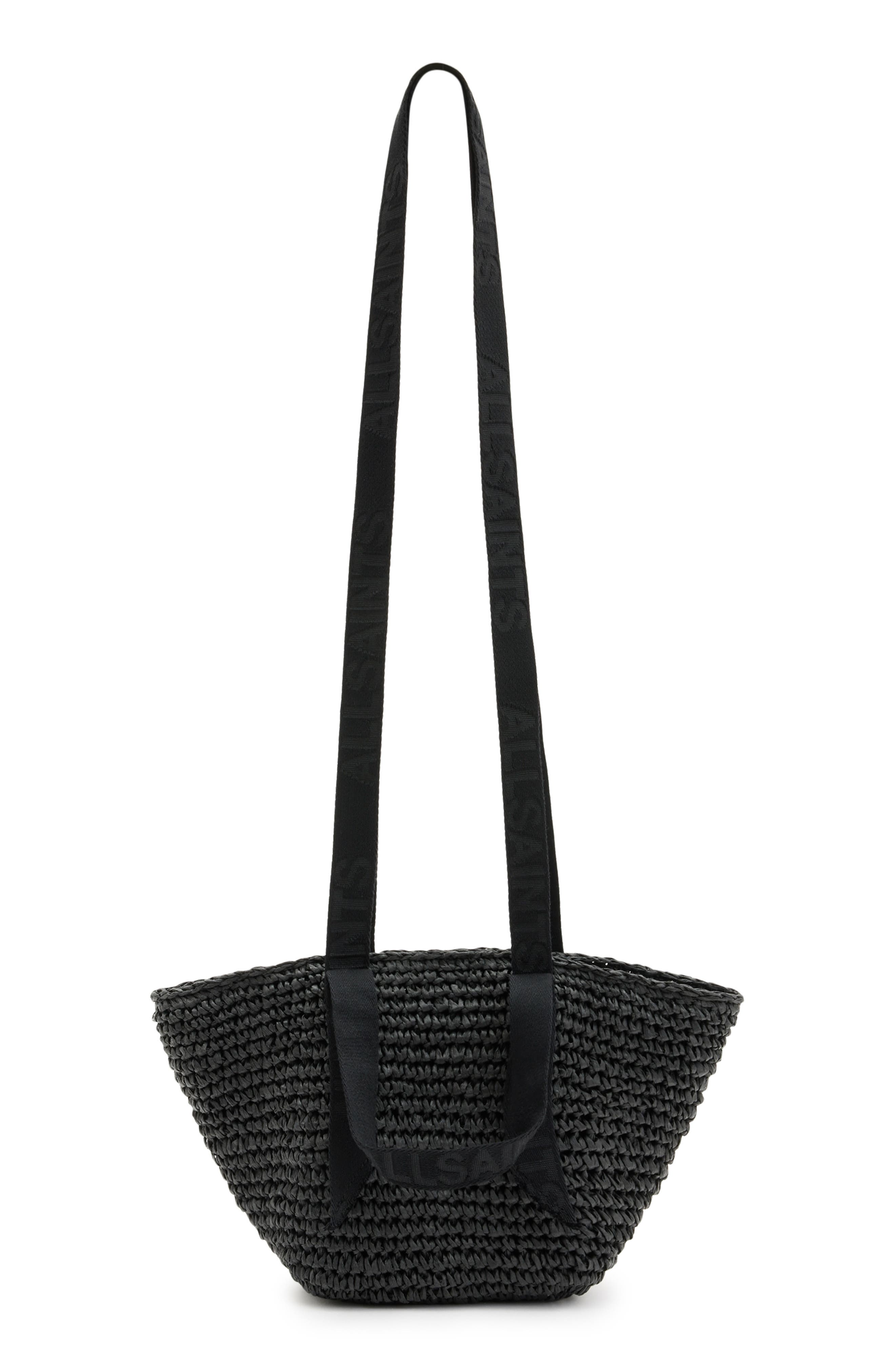 AllSaints Celayne Straw Mini Tote, Alternate, color, 