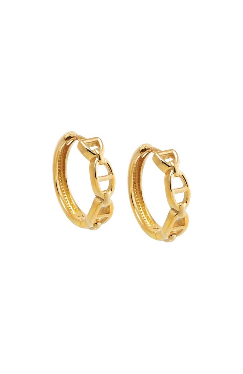 BY ADINA EDEN Solid Mariner Link Huggie Earring 14K, Main, color, 