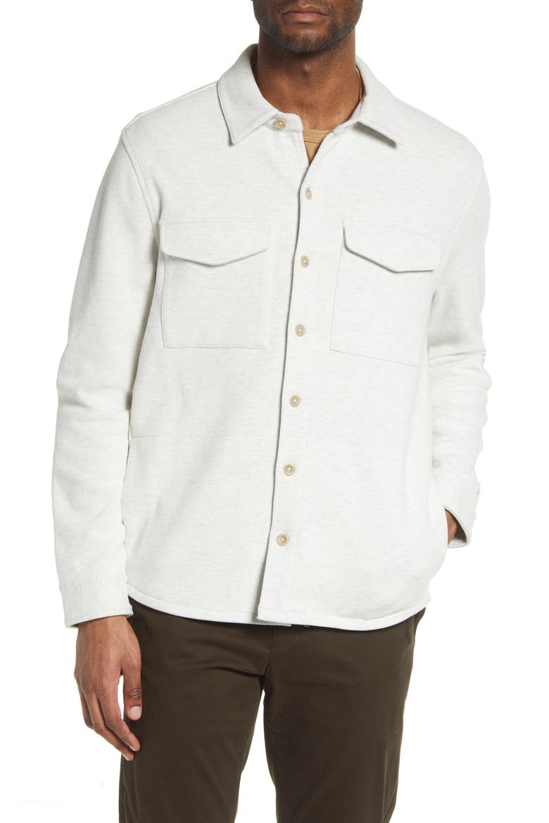 Cotton Blend Shirt Jacket, Alternate, color, H WHITE/LT H GREY