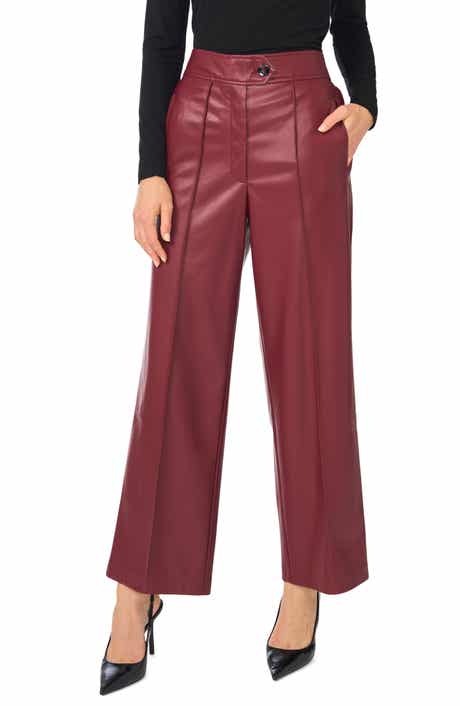 Faux Leather Wide Leg Pants