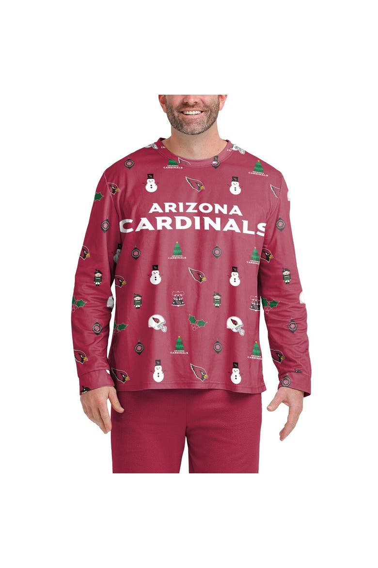 Men's FOCO Cardinal Arizona Cardinals Holiday Repeat Long Sleeve T-Shirt, Alternate, color, Cardinal