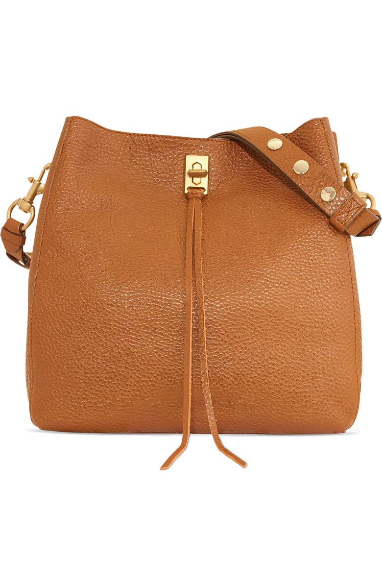 Rebecca Minkoff Darren Leather Shoulder Bag, Main, color, Caramello