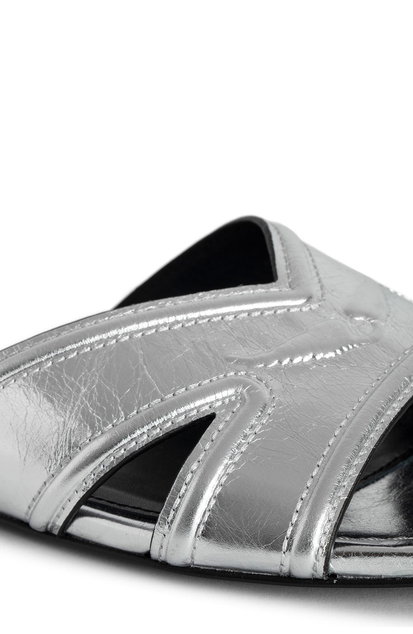 Zadig & Voltaire Azora Metallic Slide Sandal, Alternate, color, 