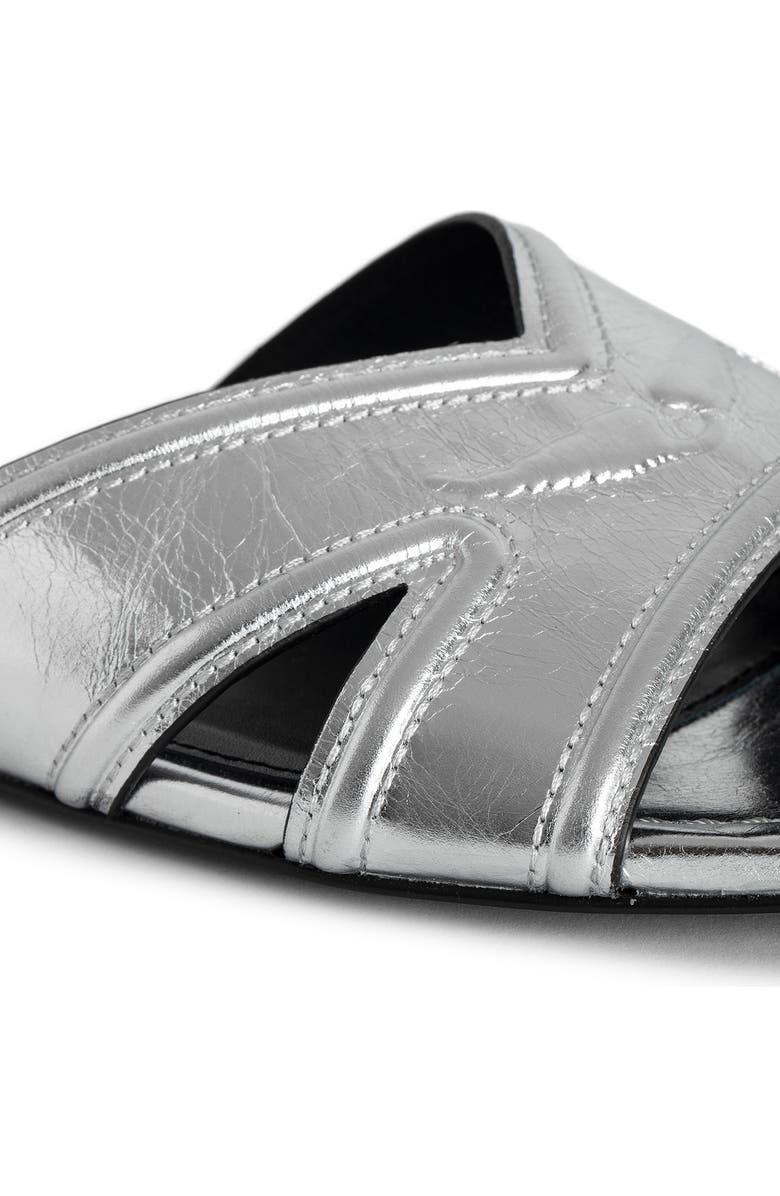 Zadig & Voltaire Azora Metallic Slide Sandal, Alternate, color,