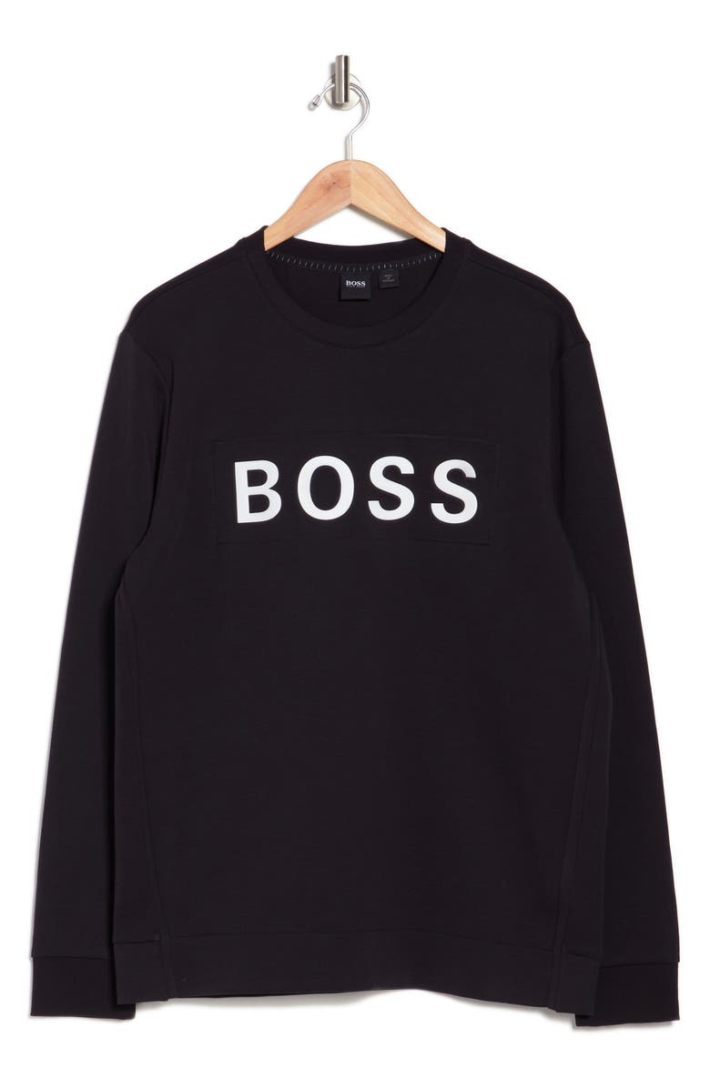 BOSS Salbo Pullover Sweatshirt, Alternate, color, Blk