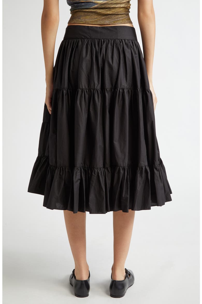 Hetti Tiered Midi Skirt, Alternate, color, BLACK