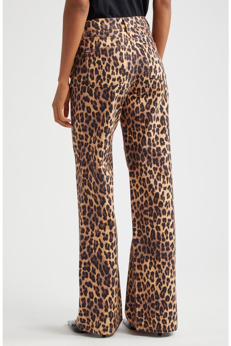 Print High Waist Flare Jeans, Alternate, color, LEOPARD