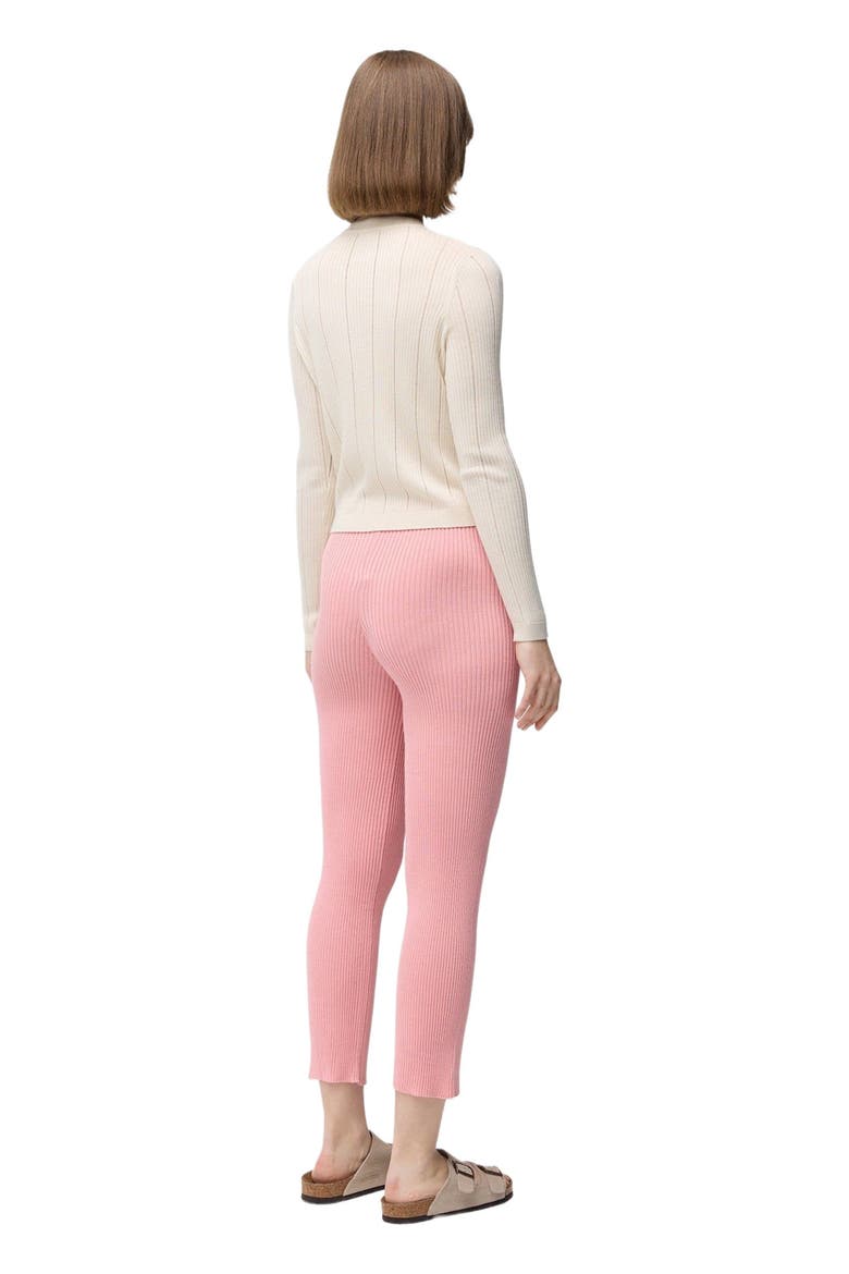 Rib-Knit Cashmere Silk Pants, Alternate, color, pink icing