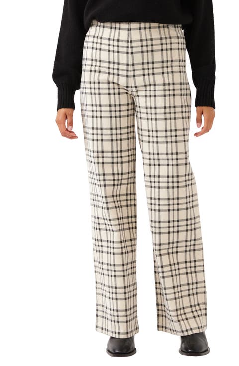 Plaid High Waist Wide Leg Corduroy Pants