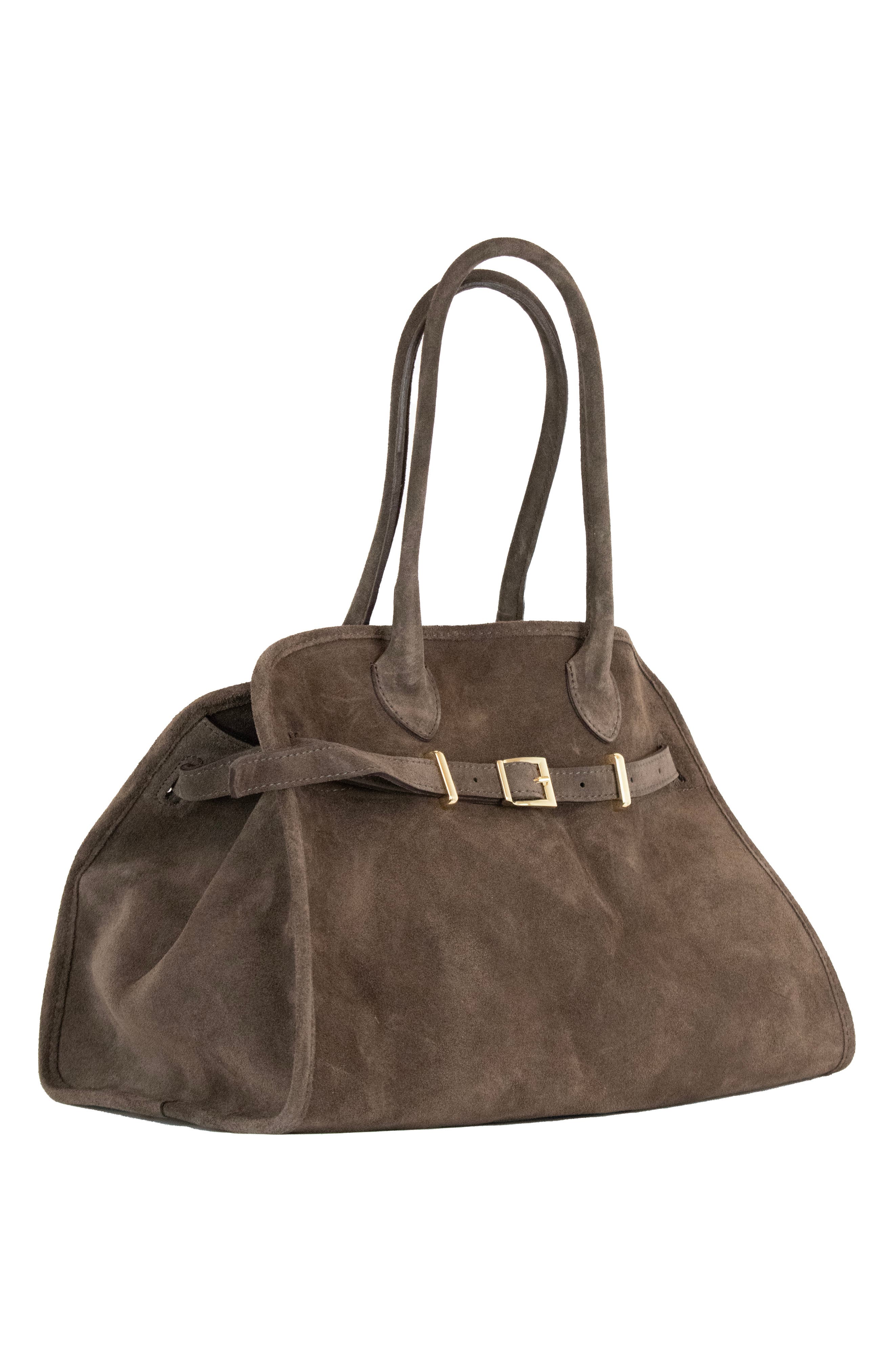 Sasha Suede Tote, Alternate, color, SADDLE